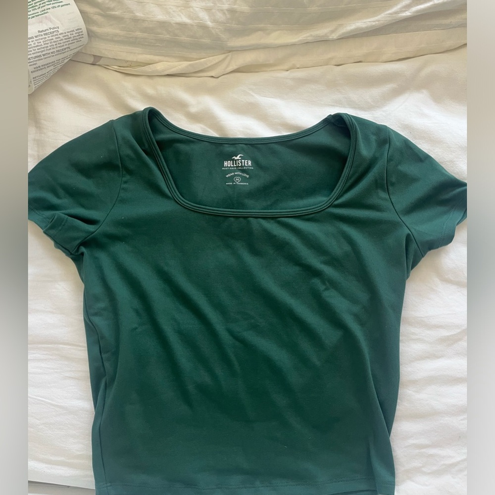 Hollister Green Fitted Short Sleeve Tee